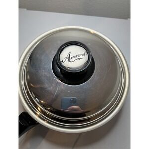 AMWAY QUEEN COOKWARE Skillet SAUCE PAN W/ LID  STAINLESS STEEL